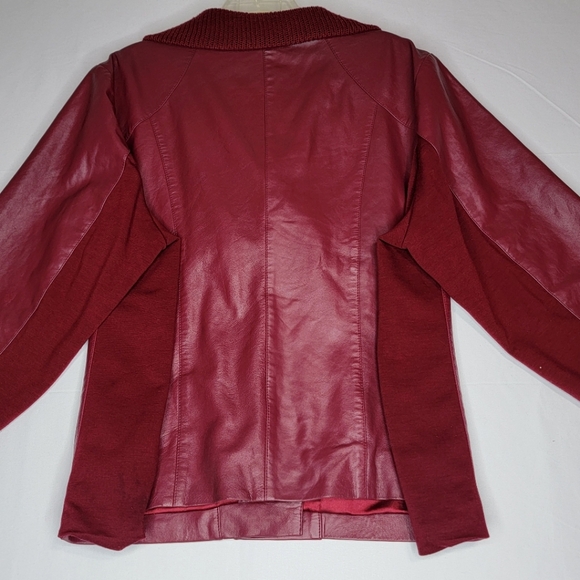 IMAN Burgundy Red Leather Jacket Plus Size 1X - Picture 7 of 11